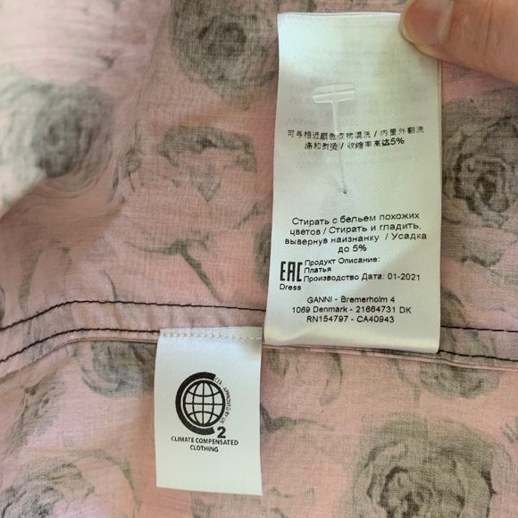 Ganni Floral Print Cotton Poplin Wrap Mini Dress Fits US sz 2-4, tag sz 38 (DE) - Picture 11 of 13